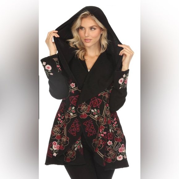 Johnny Was BIYA Black Claudette
Hooded Sweater Cardigan - Picture 1 of 7